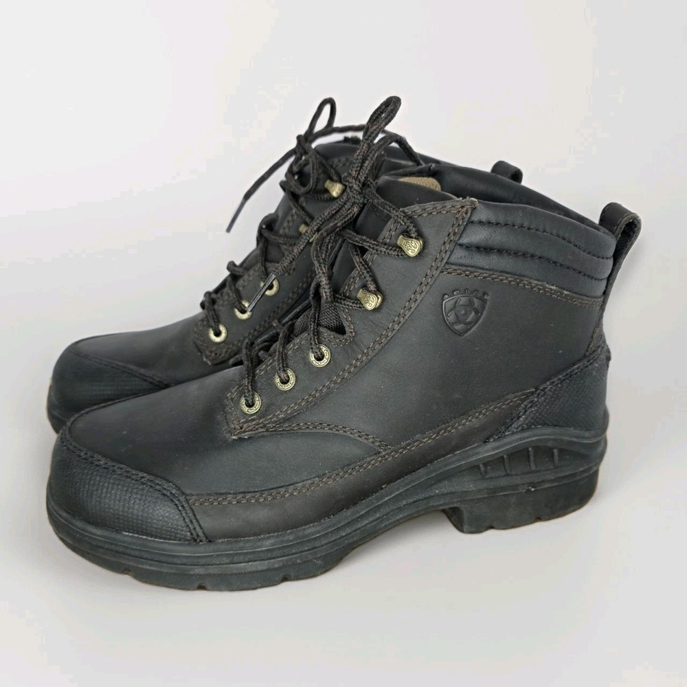 Ariat Women Treadfast 5" Waterproof Western Steel Toe Work Boot Size 8.5 B Black